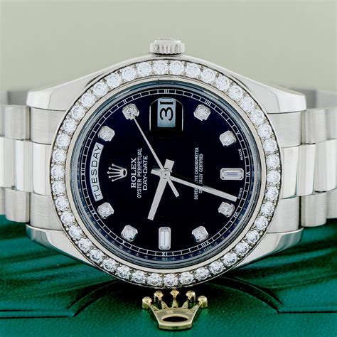 mens rolex 18k white gold day date president|rolex day date for sale.